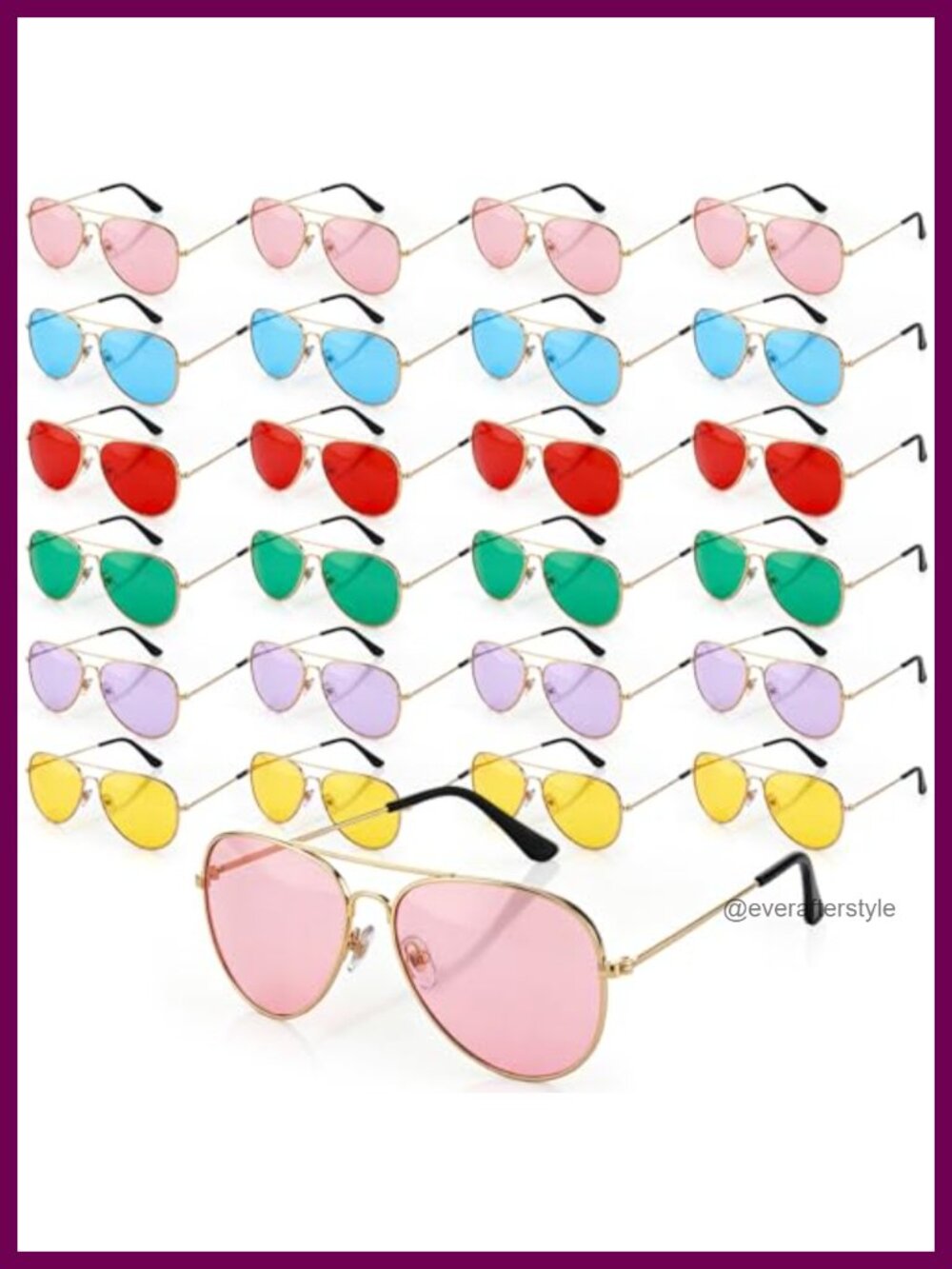 25 Pack Hippie Sunglasses 60s 70s Party Favor Metal Frame Polarized UV